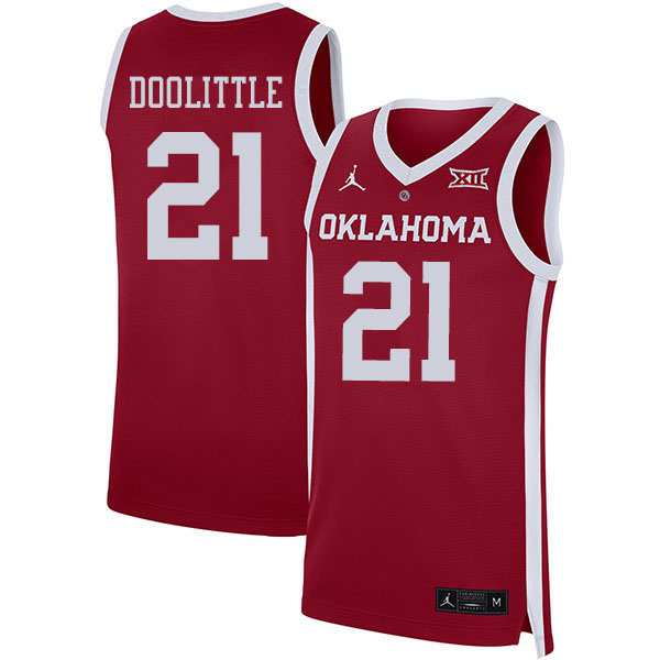 Oklahoma Sooners #21 Kristian Doolittle College Basketball Jerseys Sale-Crimson